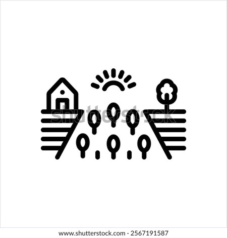 Vector line icon for farm