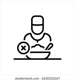 Icono de línea de Vector para ayunar