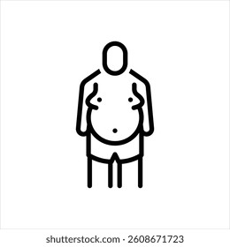 Vector line icon for fat belly