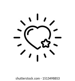Vector line icon for favorite