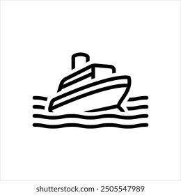 Vector line icon for ferry