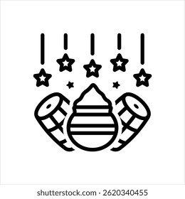 Vector line icon for festival