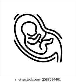 Vector line icon for fetus
