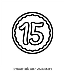 Vector line icon for fifteen