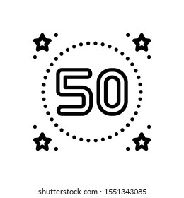 Vector line icon for fifty