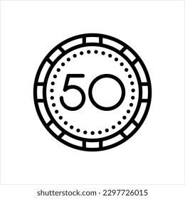 Icono de línea de vector para cincuenta
