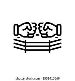 Vector line icon for fight