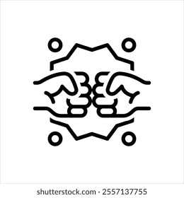 Vector line icon for fight