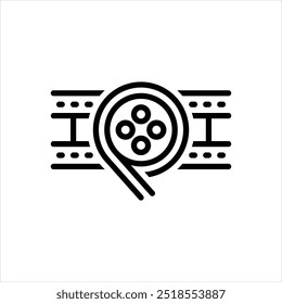 Vector line icon for film