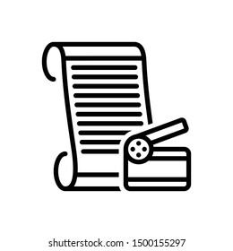 Vector line icon for film making 