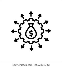 Vektorliniensymbol für die Finanzinklusion