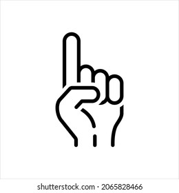 Icono de línea del vector para el dedo