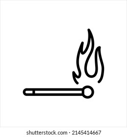 Vector line icon for fire