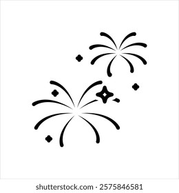 Vector line icon for fireworks