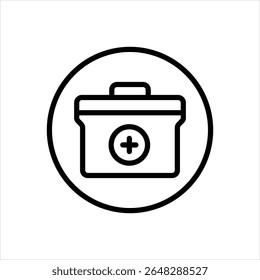 Icono de línea de Vector para caja de primeros auxilios