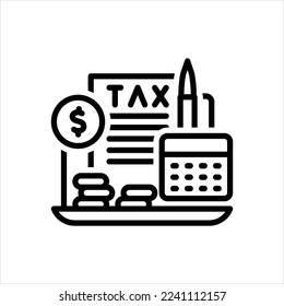Vector line icon for fiscal