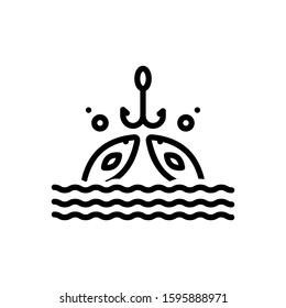 Vector line icon for fishing