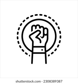 Icono de línea de vector para puño