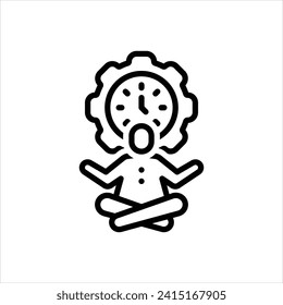 Vector line icon for flexible hour