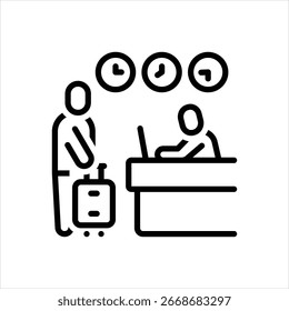Ícone de linha vetorial para o registro de voo