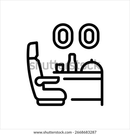 Vector line icon for in flight dining