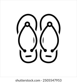 Vector line icon for flip flops