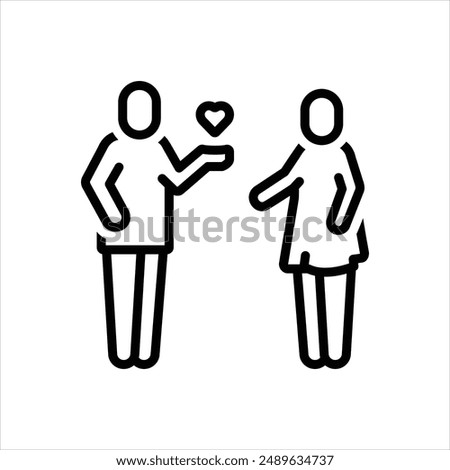 Vector line icon for flirt