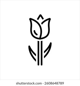 Vector line icon for flower