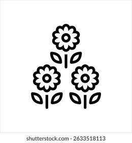 Vector line icon for flower