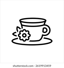 Vector line icon for flower tea