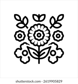 Vector line icon for flowers