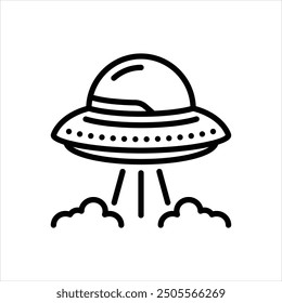 Vector line icon for flying saucer