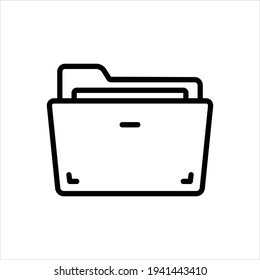 Vector line icon for folder