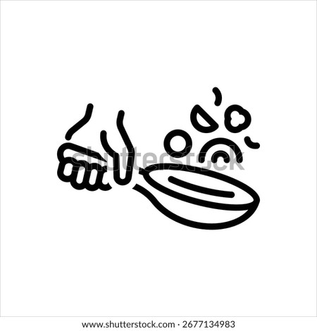 Vector line icon for food handling