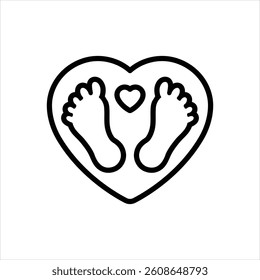 Vector line icon for footprint