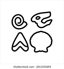 Vector line icon for fossil