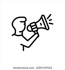 Icono de línea de Vector para la libertad de expresión