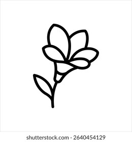 Vector line icon for freesia