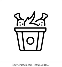 Vector line icon for fried chicken