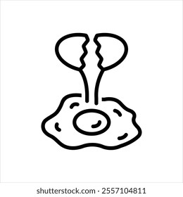 Vector line icon for fried egg