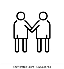 Icono de línea de vector para la amistad
