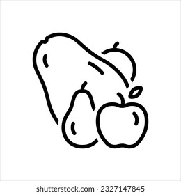 Vector line icon for fruit