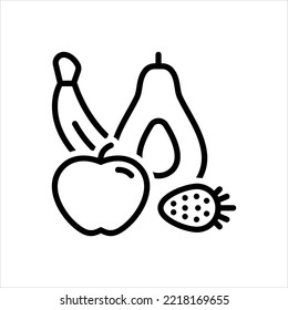 Vector line icon for fruits