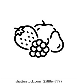 Vector line icon for fruits