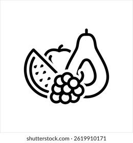 Vector line icon for fruits