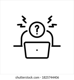 Icono de línea del vector para la frustración