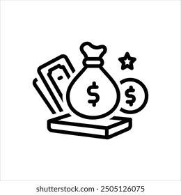 Vector line icon for fund