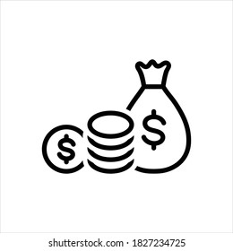 Vector line icon for funding