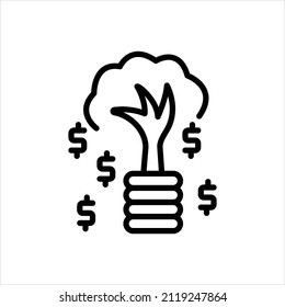 Vector line icon for funding
