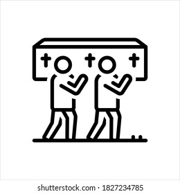 Vector line icon for funeral